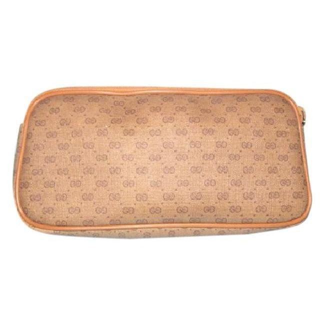 Gucci   Brown Small G Logo Print On Coated Canvas And Camel Leather