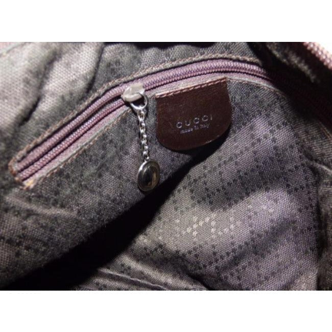 Gucci   Shades Of Brown Nylon And Leather Shoulder Bag