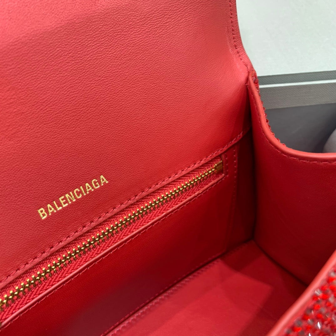 Top Quality Hourglass Small Handbag In Red, For Women,  Bags 9in/23cm