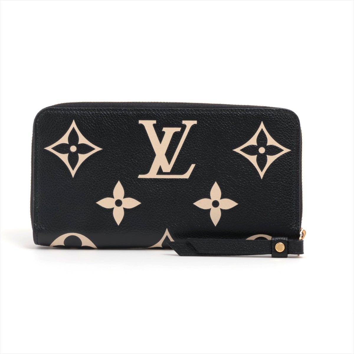 Louis Vuitton Bi-Color Monogram Amplant  Wallet M80481 NoirCreme Round Zip Wallet