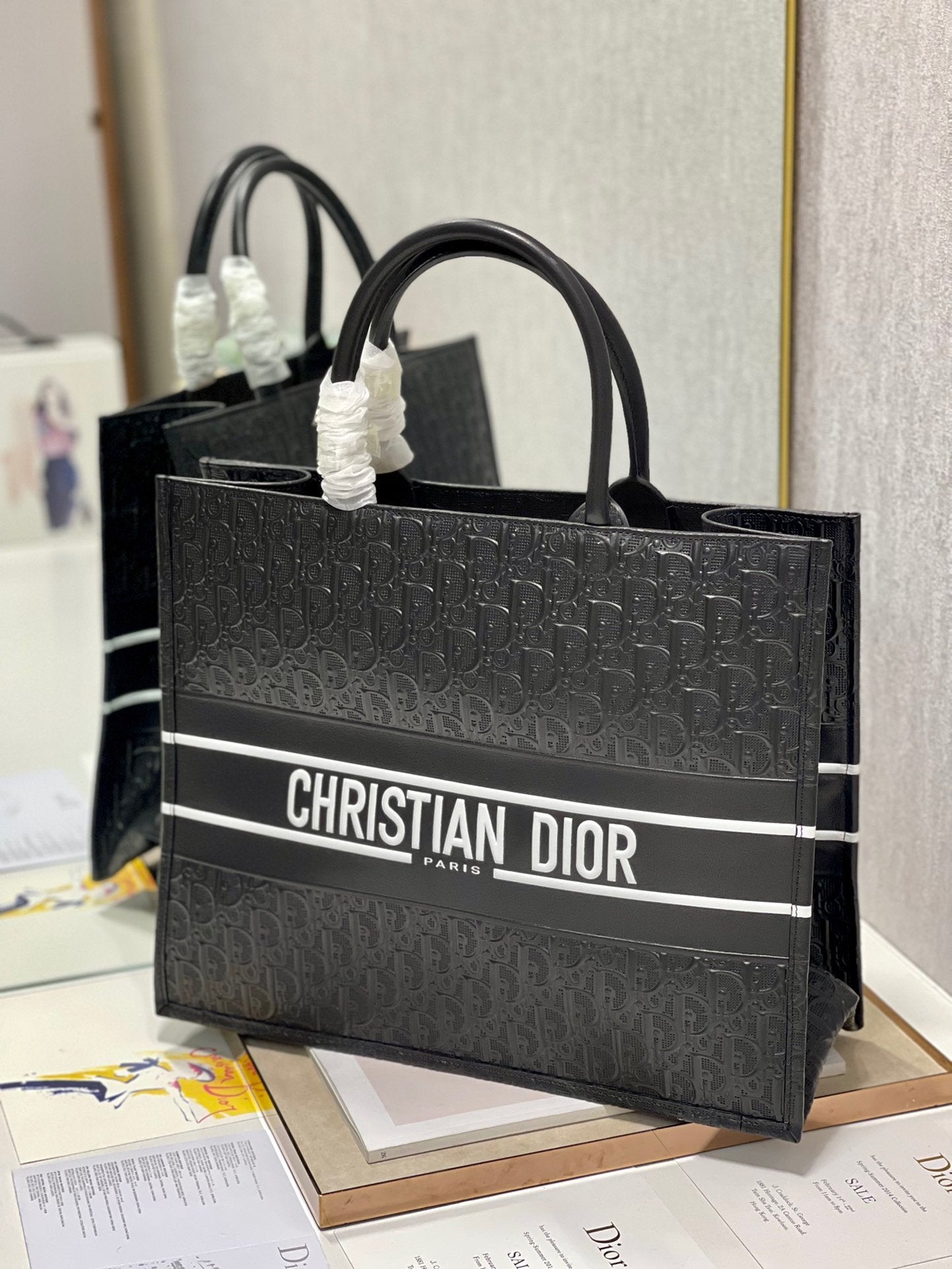 Top Quality Large Book Tote Black, For Women, Womens Handbags 16.5in/42cm CD M1286ZWSO_M900