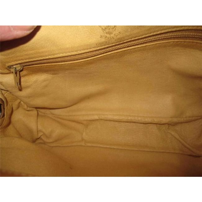 Gucci   Shades Of Brown With Small G Logo Print Canvas Leather And Cross Body