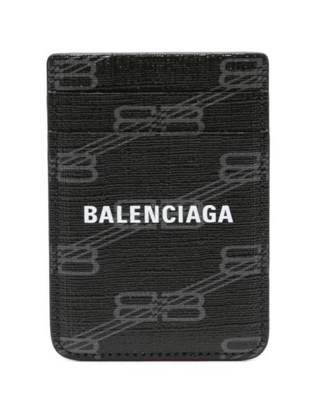 Luxury Balenciaga Trending 2025 Signature Magnet Card Wallet Black