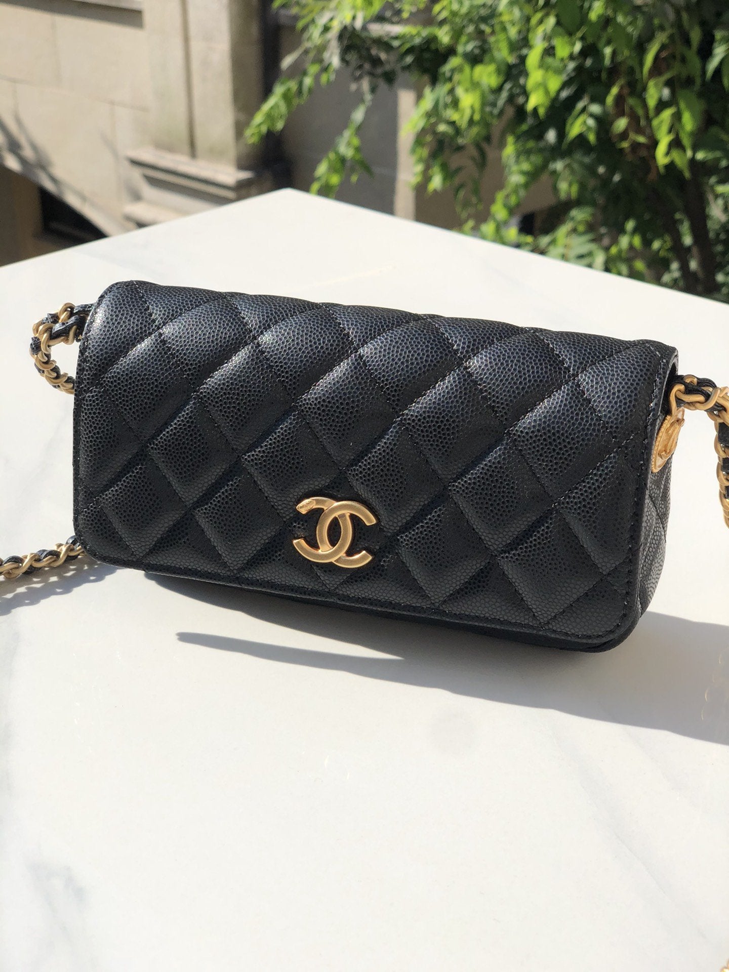 CHLSmall Flap Bags Gold Hardware Black For Women, Women’s Handbags, Shoulder Bags 7.5in/19cm