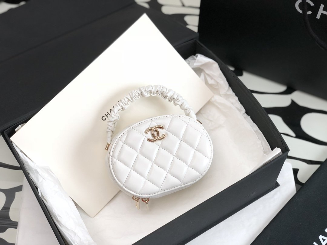 CHLVanity Case Shiny Gold White Bag For Women 9.5cm/3.7in