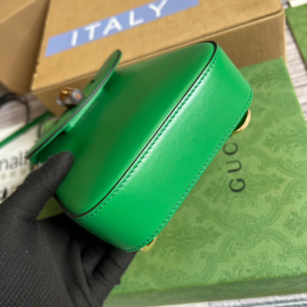 gg Bamboo Mini Handbag Green For Women, Women’s Bags 6in/16cm gg