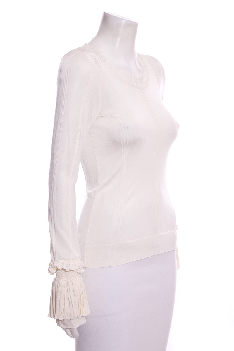 Chanel 2006 Cream Ruffle Blo  SZ 36