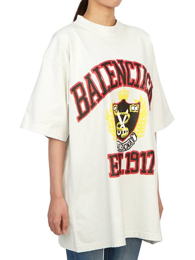 Luxury Balenciaga Trending 2025 DIY College Medium Fit Short Sleeve T-Shirt White