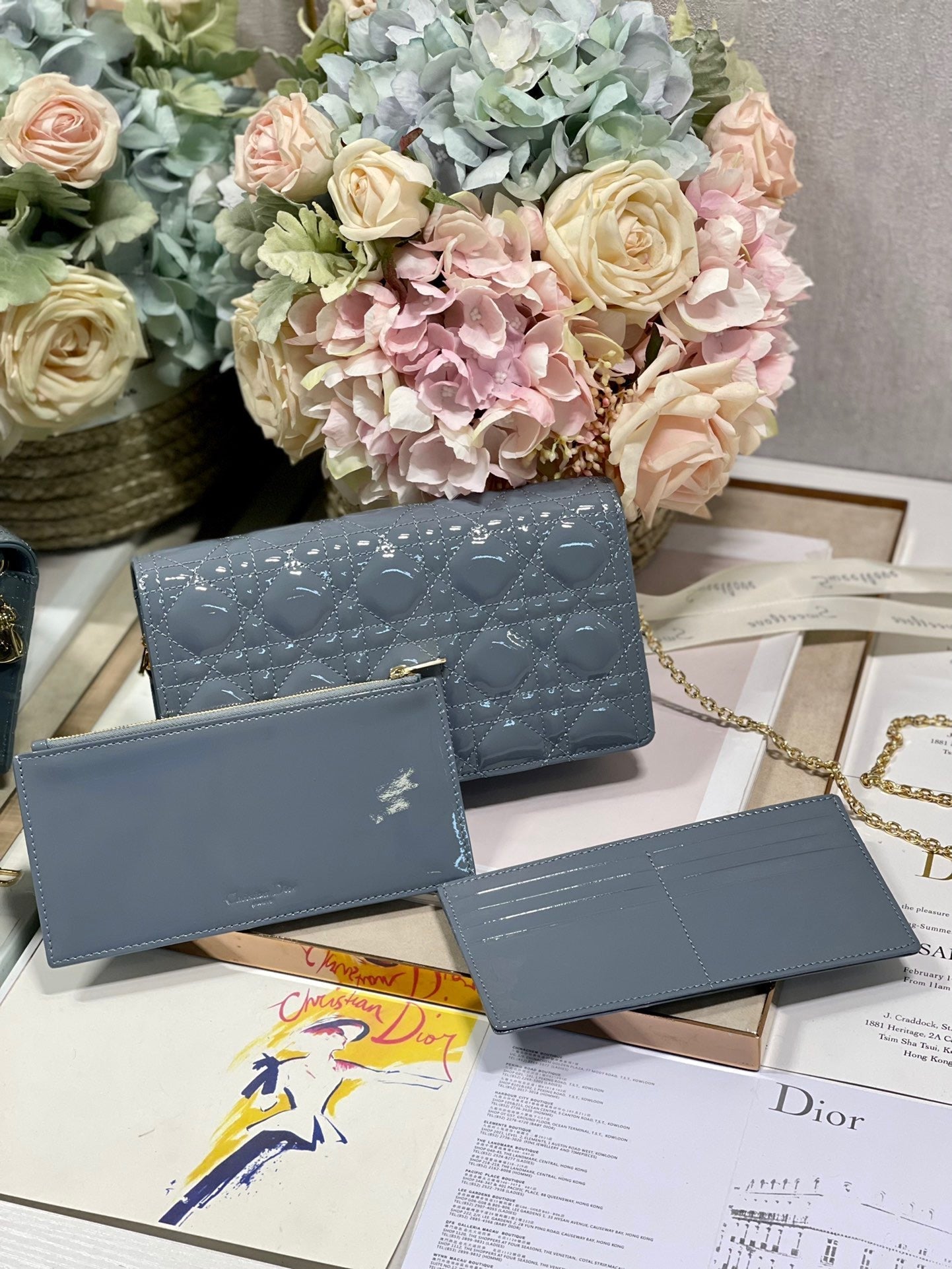 Top Quality Lady Pouch Smoky blue, For Women, Womens Handbags 8.5in/21.5cm CD