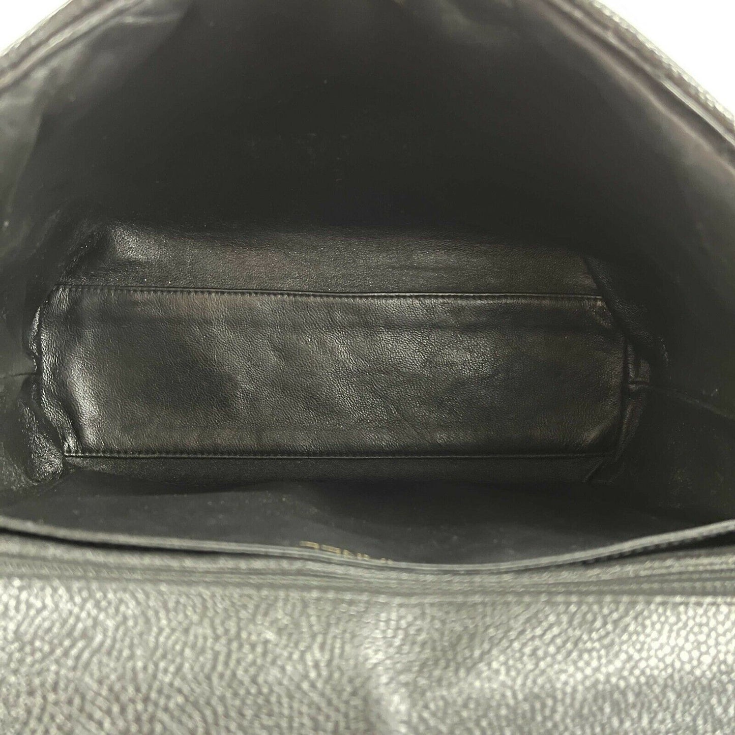 CHANEL -   Large Quilted CC Caviar Kelly Flap Bag - Top Handle
