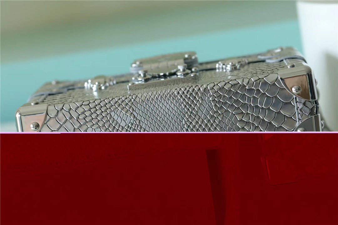 Top Quality Petite Malle High Shiny Alligator SiTop Qualityer For Women,  Shoulder And Crossbody Bags 7.9in/20cm Top Quality 
