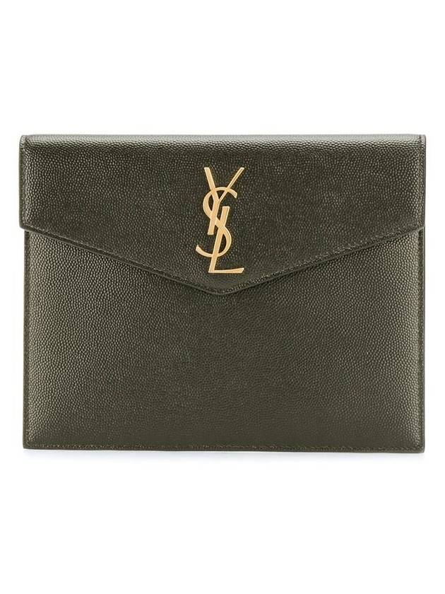 Luxury Saint Laurent Trending 2025 Envelope Uptown Baby Clutch Bag Dark Green