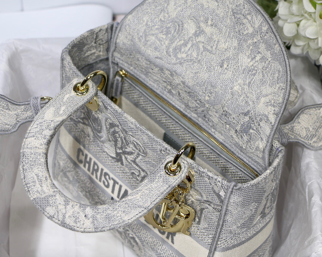 Top Quality MeTop Qualityum Lady D-Lite Bag Grey, For Women, Womens Handbags 24cm/9.5in CD