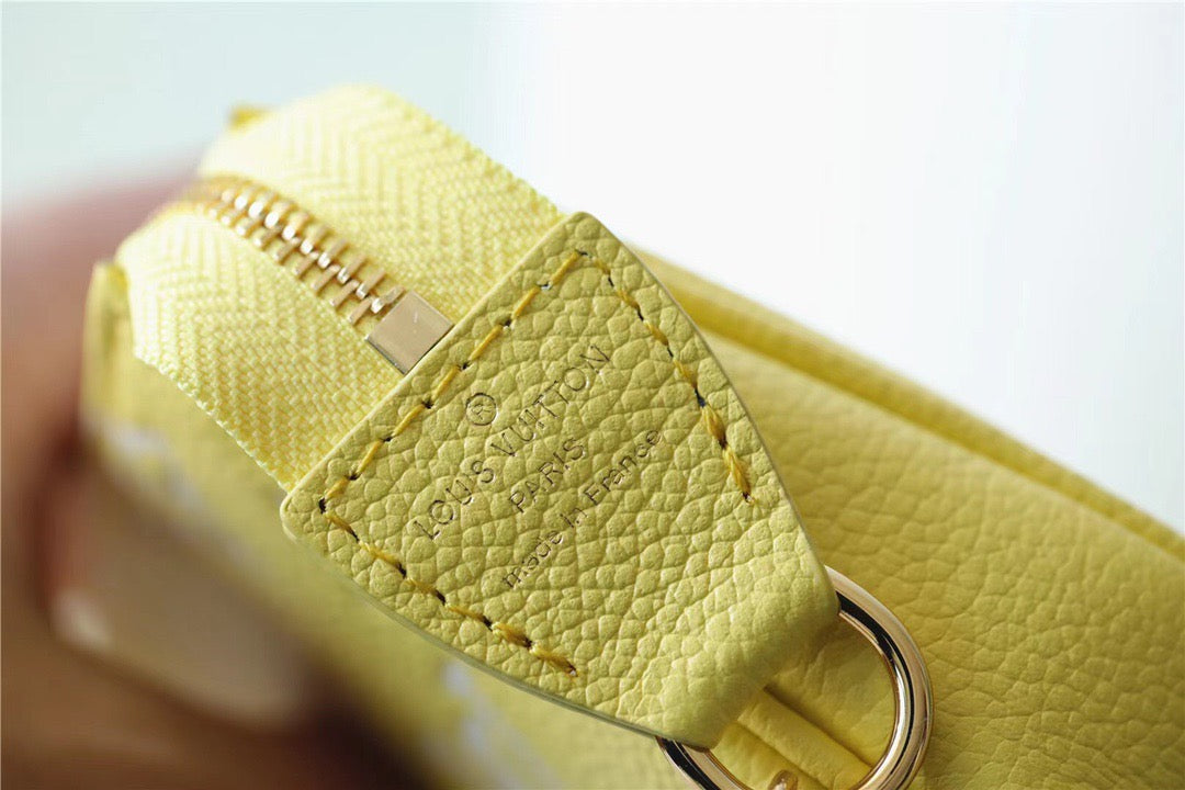 Top Quality Mini Pochette Accessoires Monogram Empreinte Lemon Curd Yellow For Women,  Shoulder And Crossbody Bags 15.5cm/6.1in Top Quality M46129