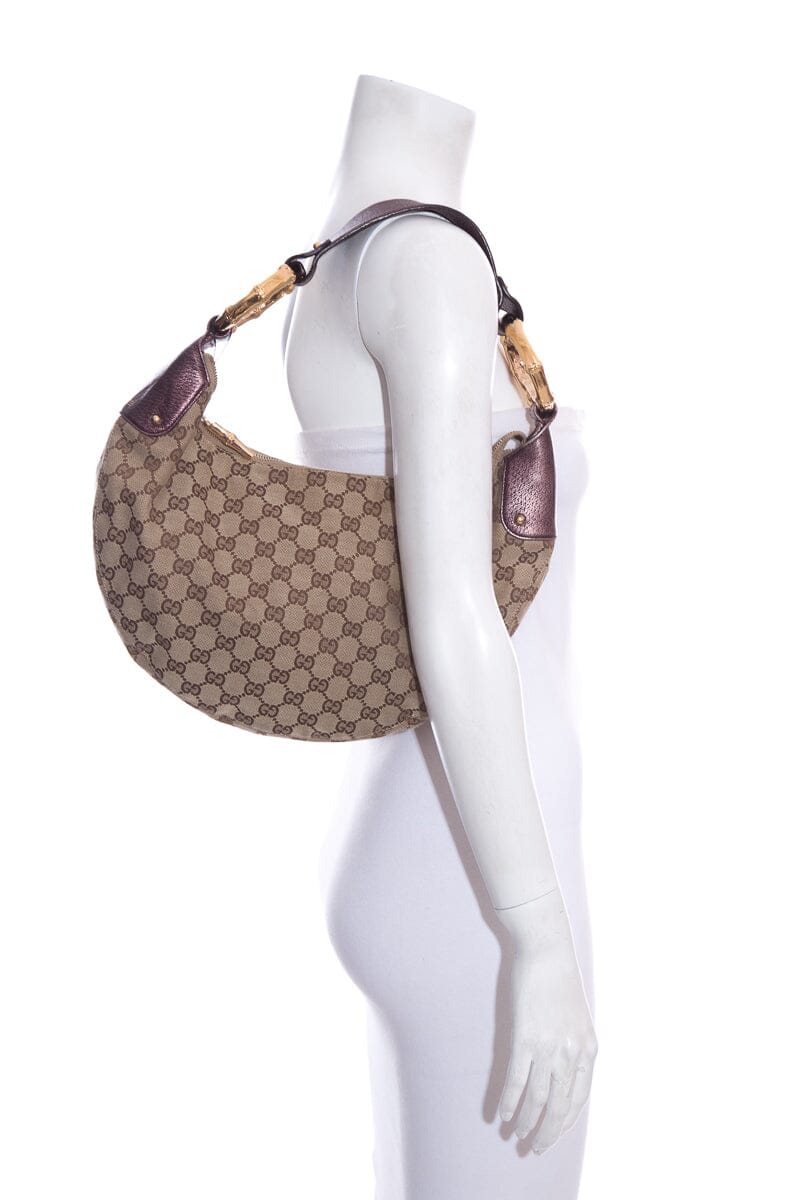 Gucci Tom Ford Era   Monogram Crescent Shape Handbag
