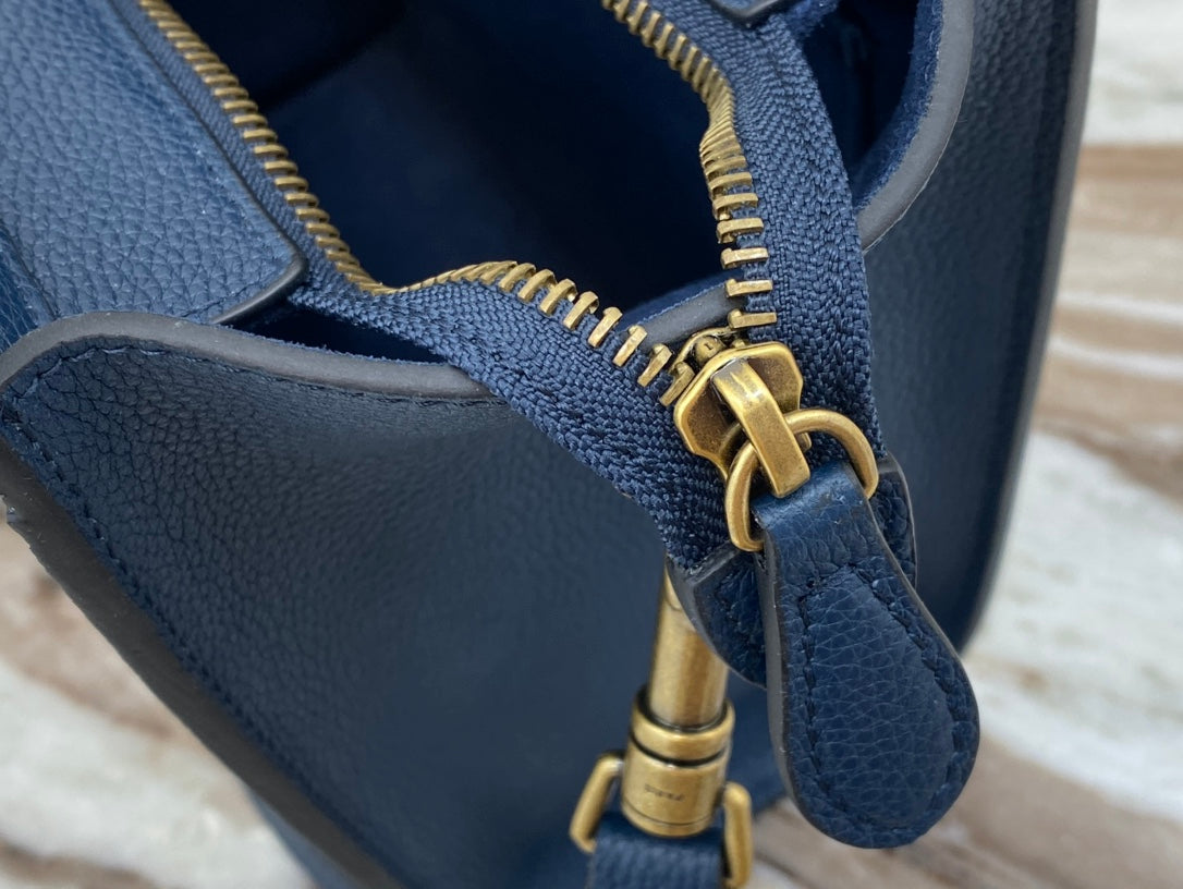 Top Quality Nano LuGucciage Bag In Drummed Dark Blue For Women 8in/20cm 