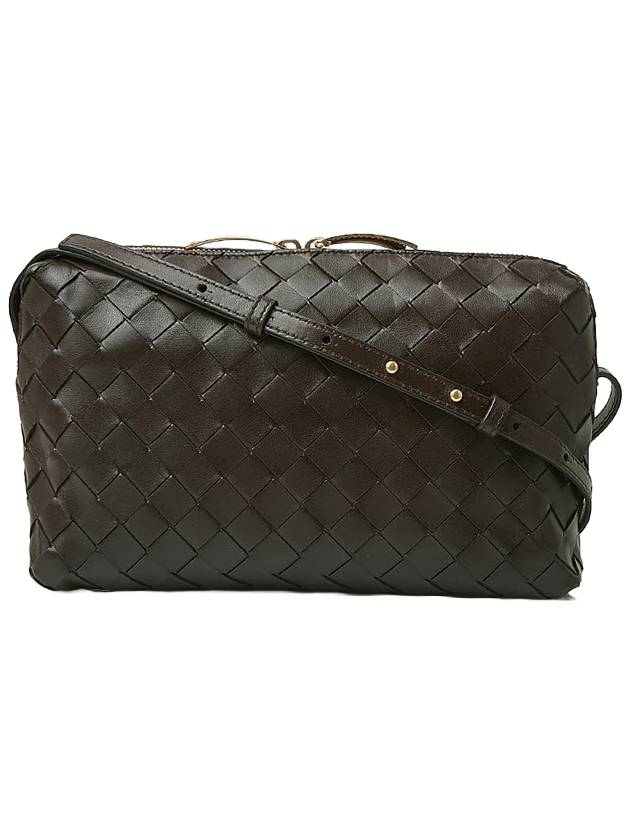 Luxury Bottega Veneta Intrecciato Leather Mini Cross Bag Brown