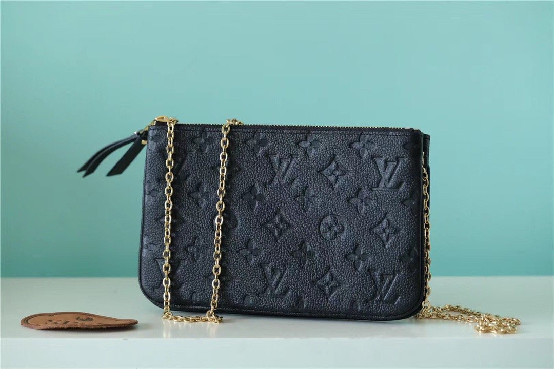 Top Quality Double Zip Pochette Monogram Empreinte Black For Women,  Shoulder and Crossbody Bags 7.9in/20cm Top Quality M68568