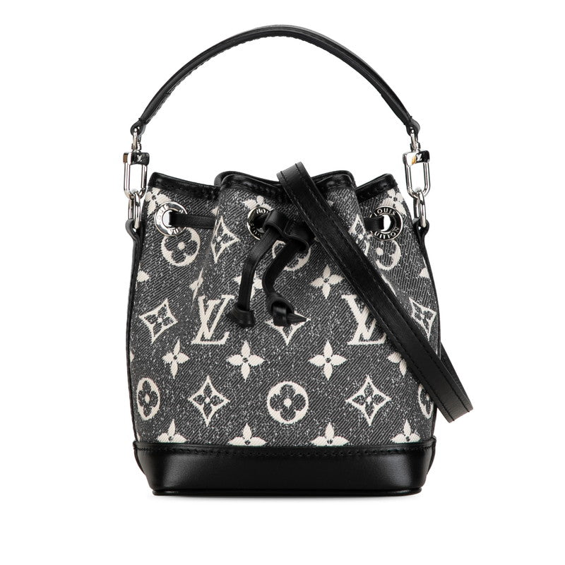 Louis Vuitton Monogram  Nanoe Handbag 2WAY M46449 Gr Black Denim Leather  Louis Vuitton