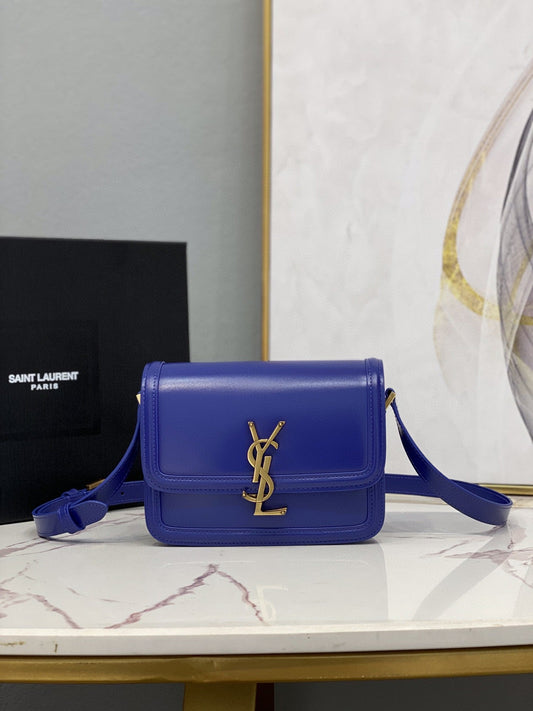 YSSL Solferino Small Satchel In Box Navy Blue For Women  7in/19cm YSL 