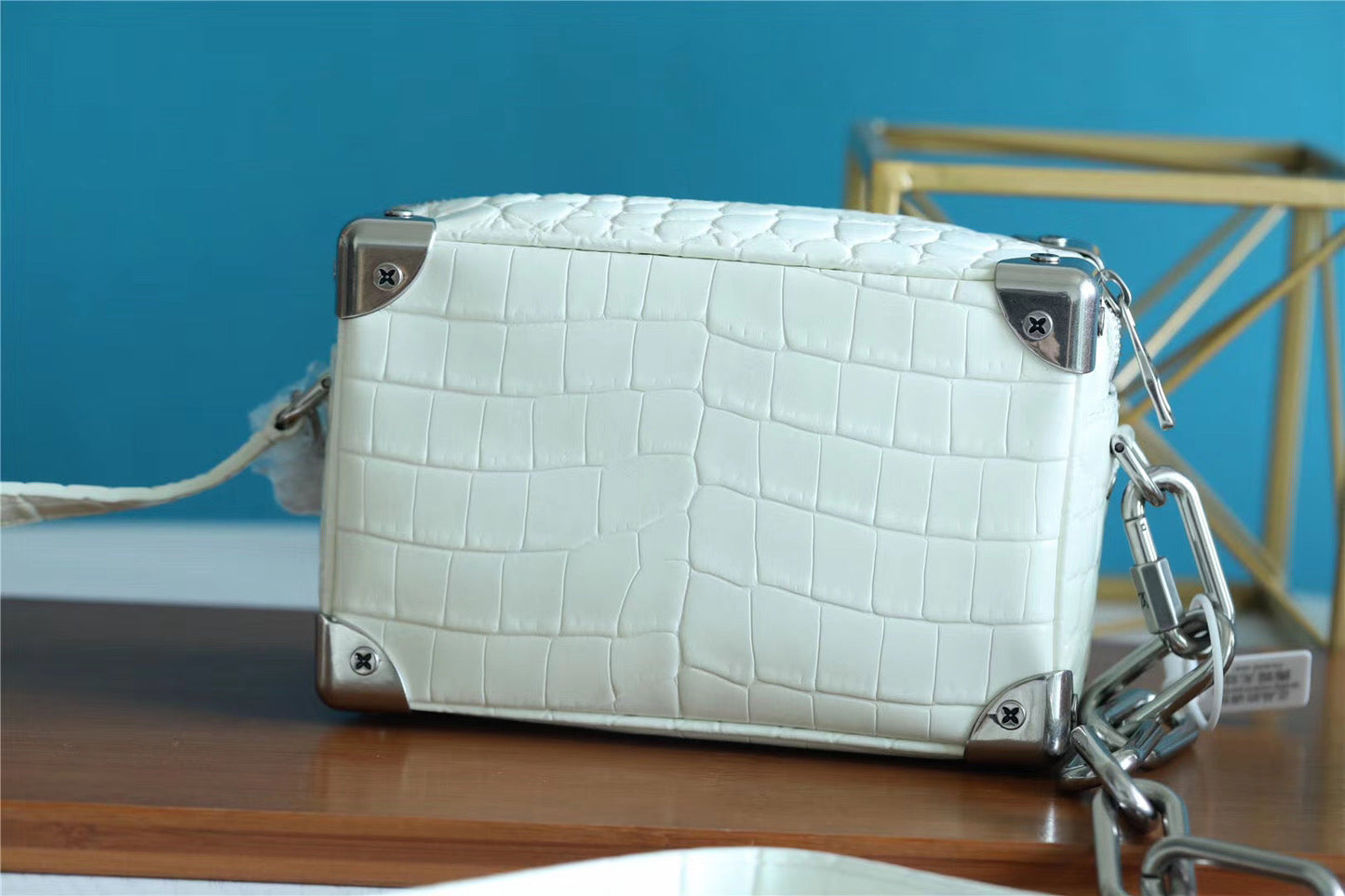 Top Quality Mini Soft Trunk CrocoTop Qualitylian White For Men, Bags, Shoulder And Crossbody Bags 7.2in/18.5cm Top Quality N98495