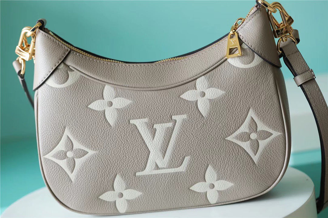 Top Quality Bagatelle Monogram Empreinte Tourterelle Gray / Creme Beige For Women,  Shoulder And Crossbody Bags 22cm/8.7in Top Quality M46112