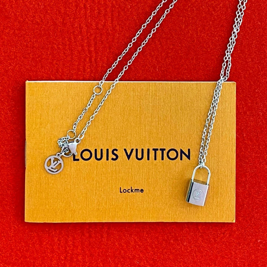 LOUIS VUITTON Necklace Silver925 Silver Pandantif Lockit
