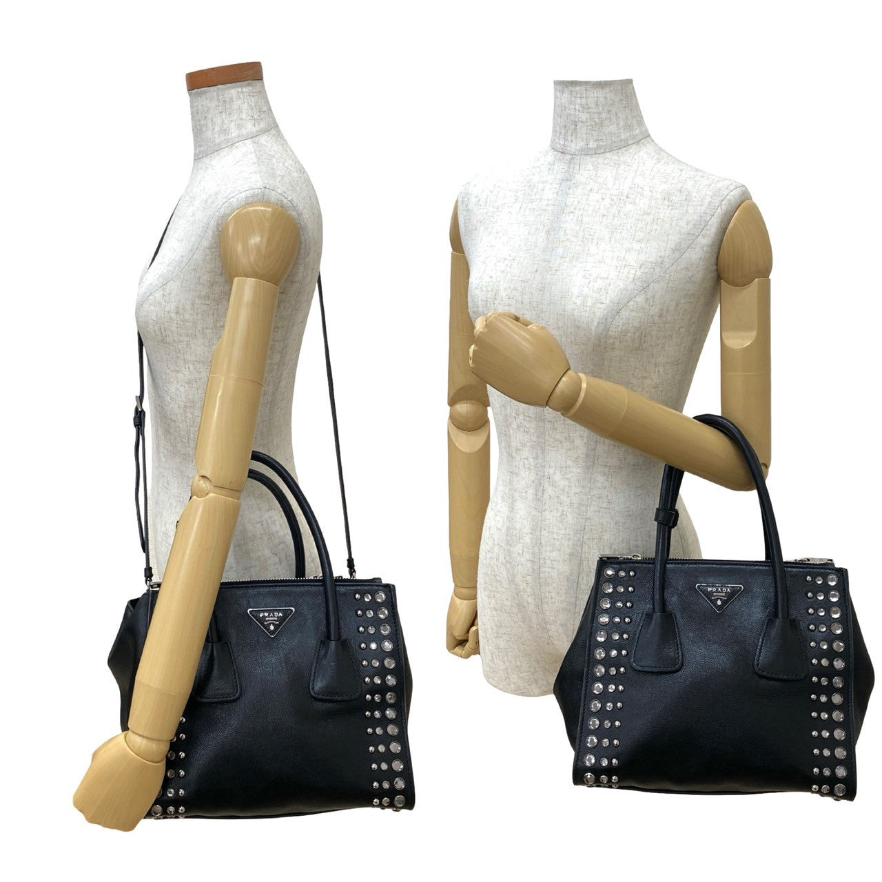 PRADA Shoulder Bag leather black