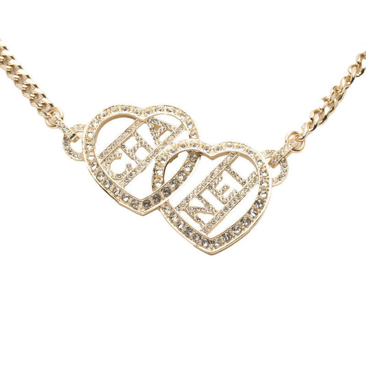 Chanel Logo Heart Circle Necklace