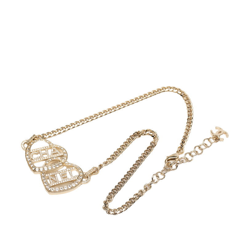 Chanel Logo Heart Circle Necklace