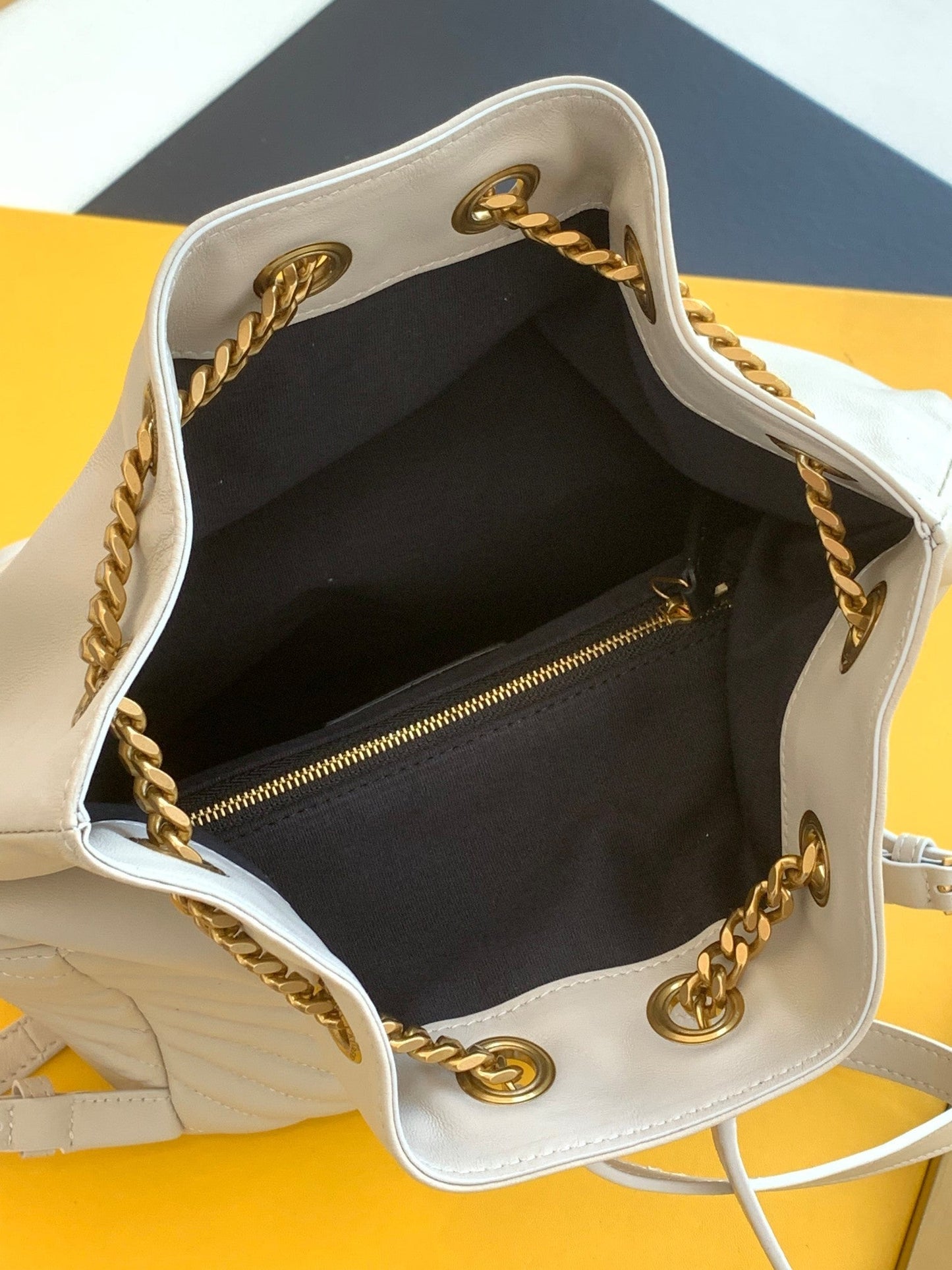 Top Quality Joe Backpack In Monogram With Bronze-Toned Hardware White For Women 11.5in/22cm YSL 6726091EL079207