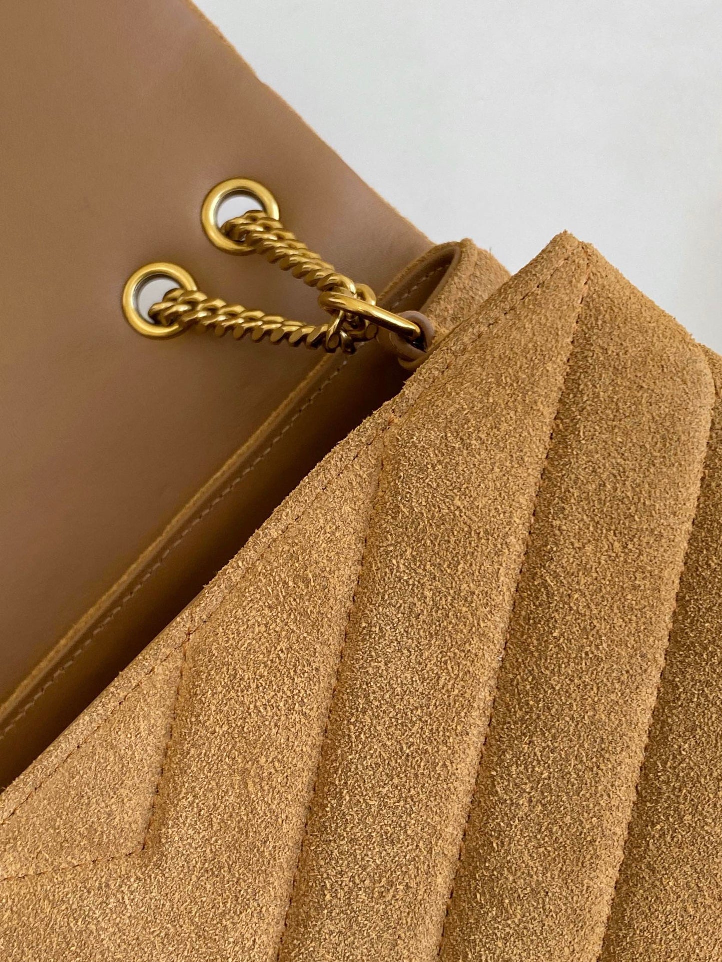 Top Quality Loulou Small Chain Bag In "Y" Brown With Gold Hardware For Women 9.8in/23cm YSL 4946991U8C77761