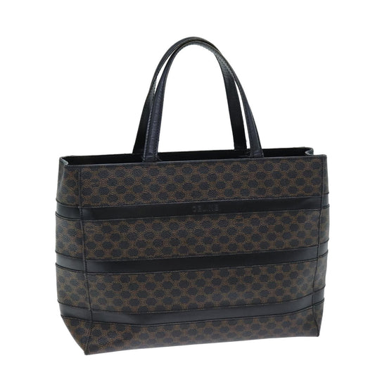 Luxury CELINE Macadam Canvas Hand Bag Black Brown  80079