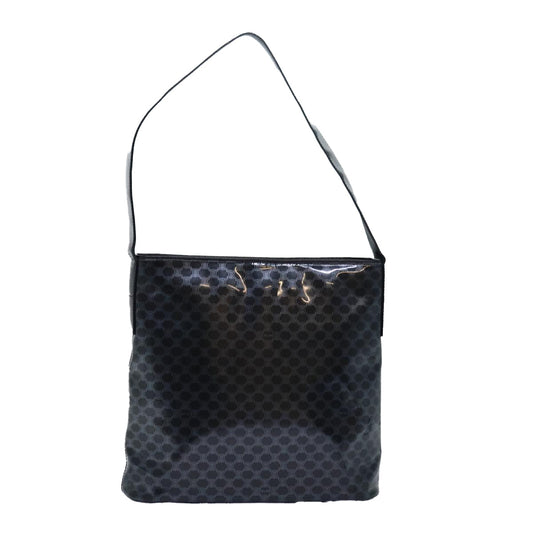 Luxury CELINE Macadam Canvas Enamel Shoulder Bag Black  80084