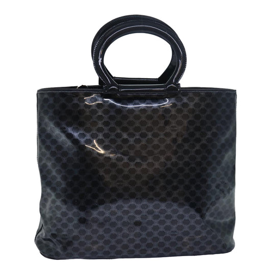 Luxury CELINE Macadam Canvas Hand Bag Enamel Black  80085