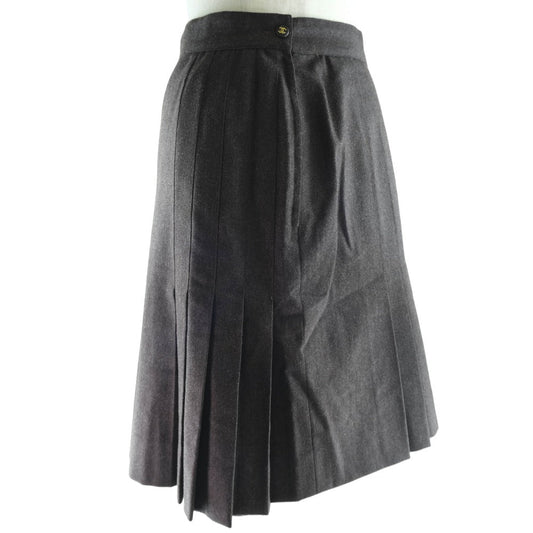CHANEL skirt P03640V03532 wool Brown Flare Women 36