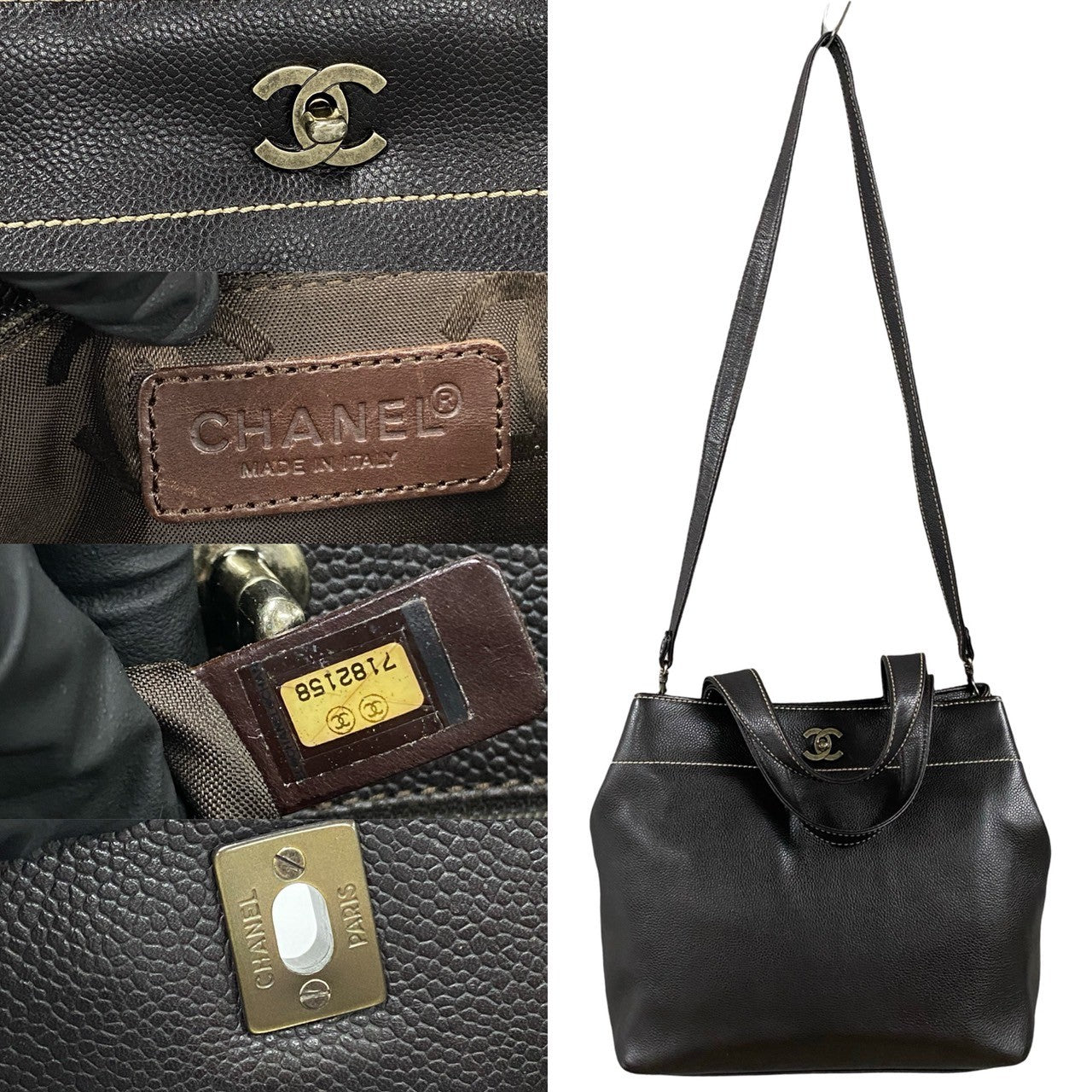 Chanel Coco Mark Caviar 2way Shoulder Bag