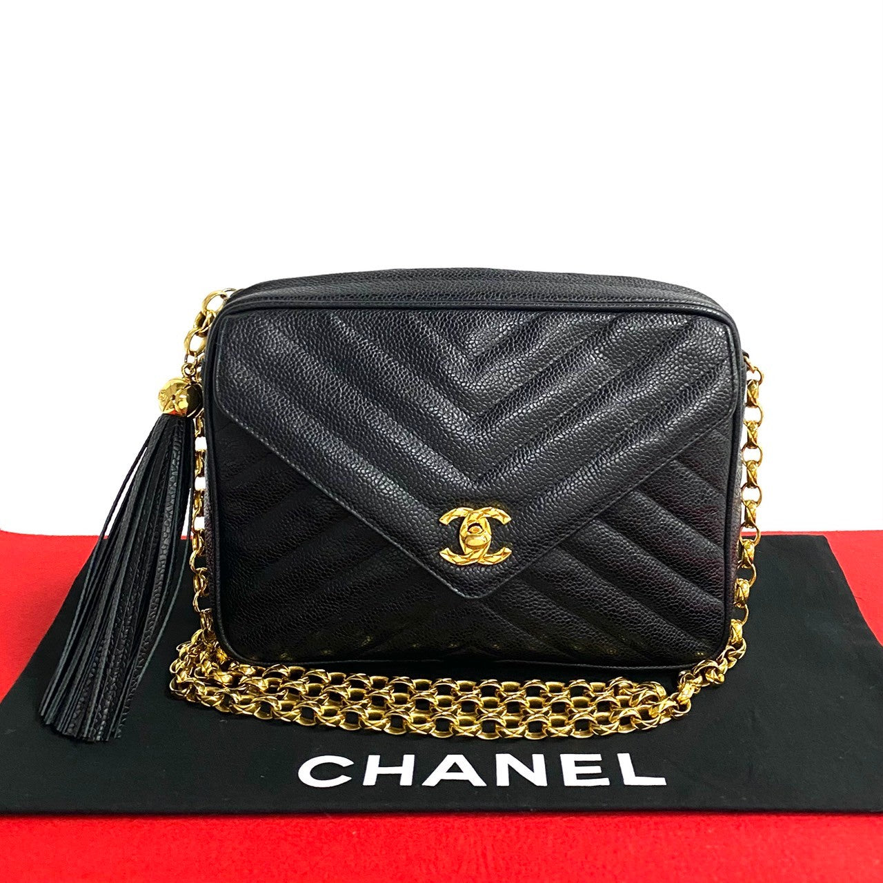 Chanel Coco Mark Caviar Skin Shoulder Bag