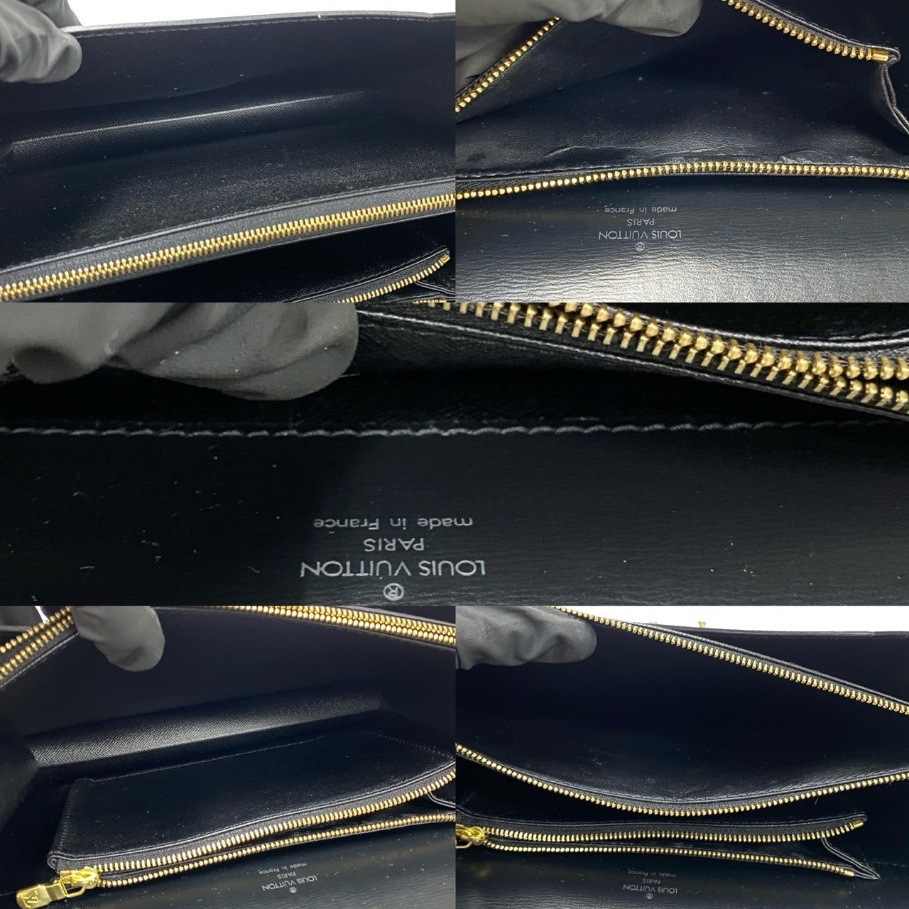 LOUIS VUITTON Handbag leather black Epi Concorde Women  d