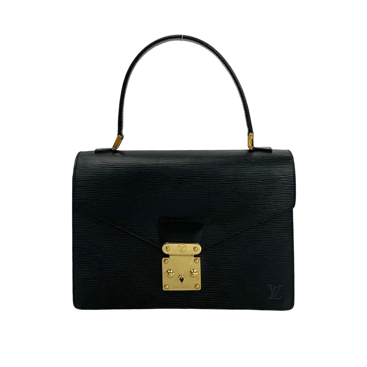 LOUIS VUITTON Handbag leather black Epi Concorde Women  d