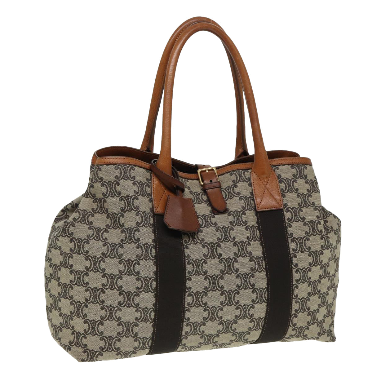 Luxury CELINE Macadam Canvas Tote Bag Beige  80261