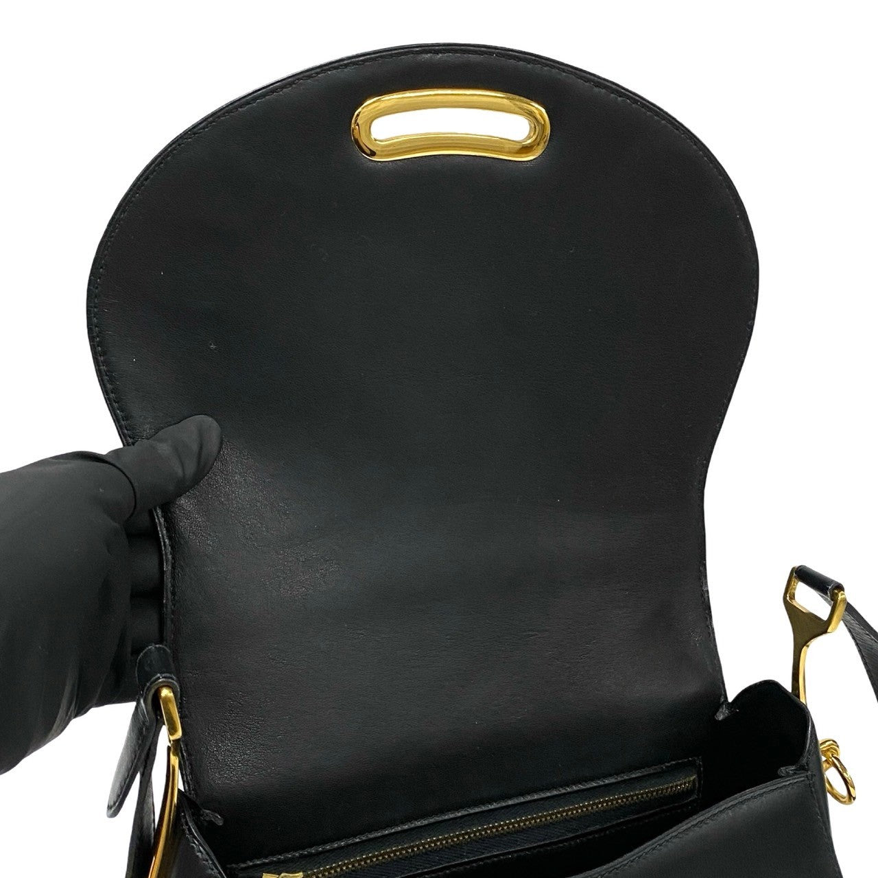 HERMES Shoulder Bag Boxcalf, Leather black Passkey Women  d