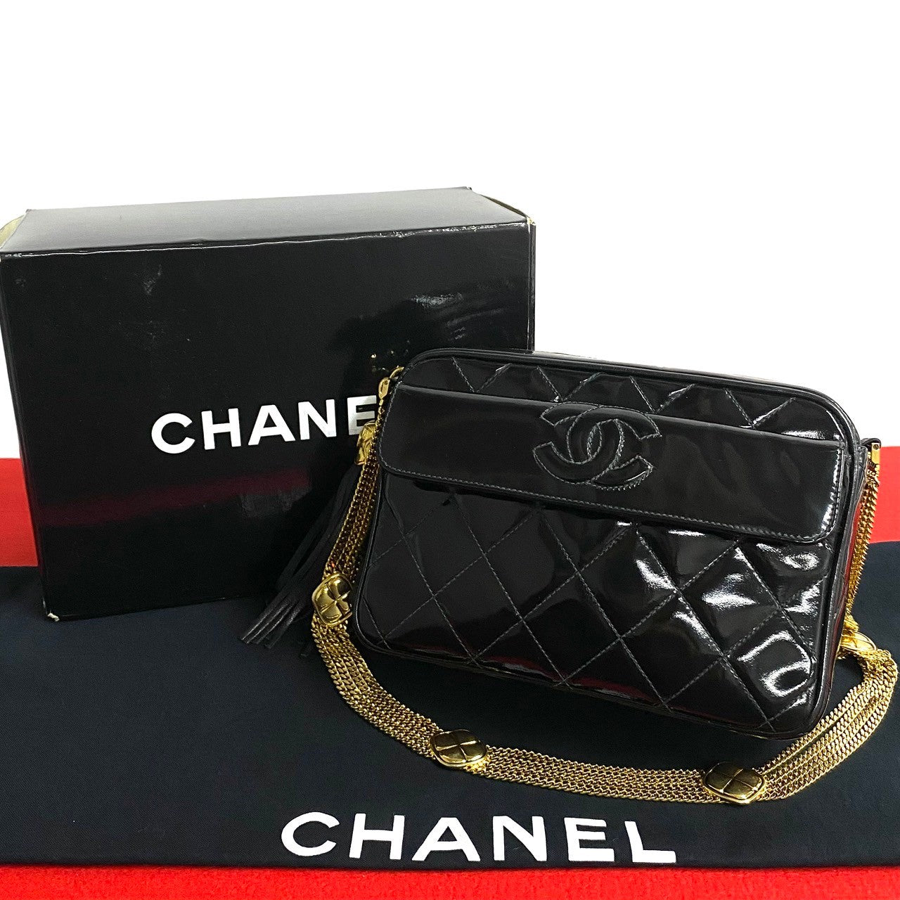 Chanel Coco Mark Patent Leather Shoulder Bag