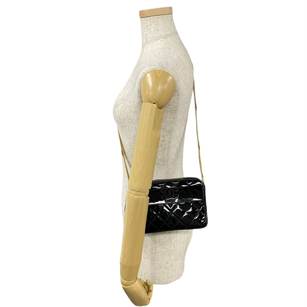 Chanel Coco Mark Patent Leather Shoulder Bag