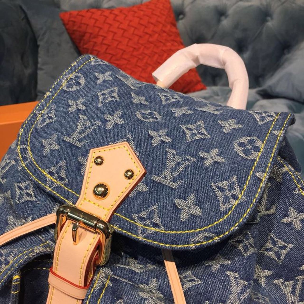 Top Quality Backpack 30cm Monogram Denim Canvas Spring/Summer Collection M44460, Blue