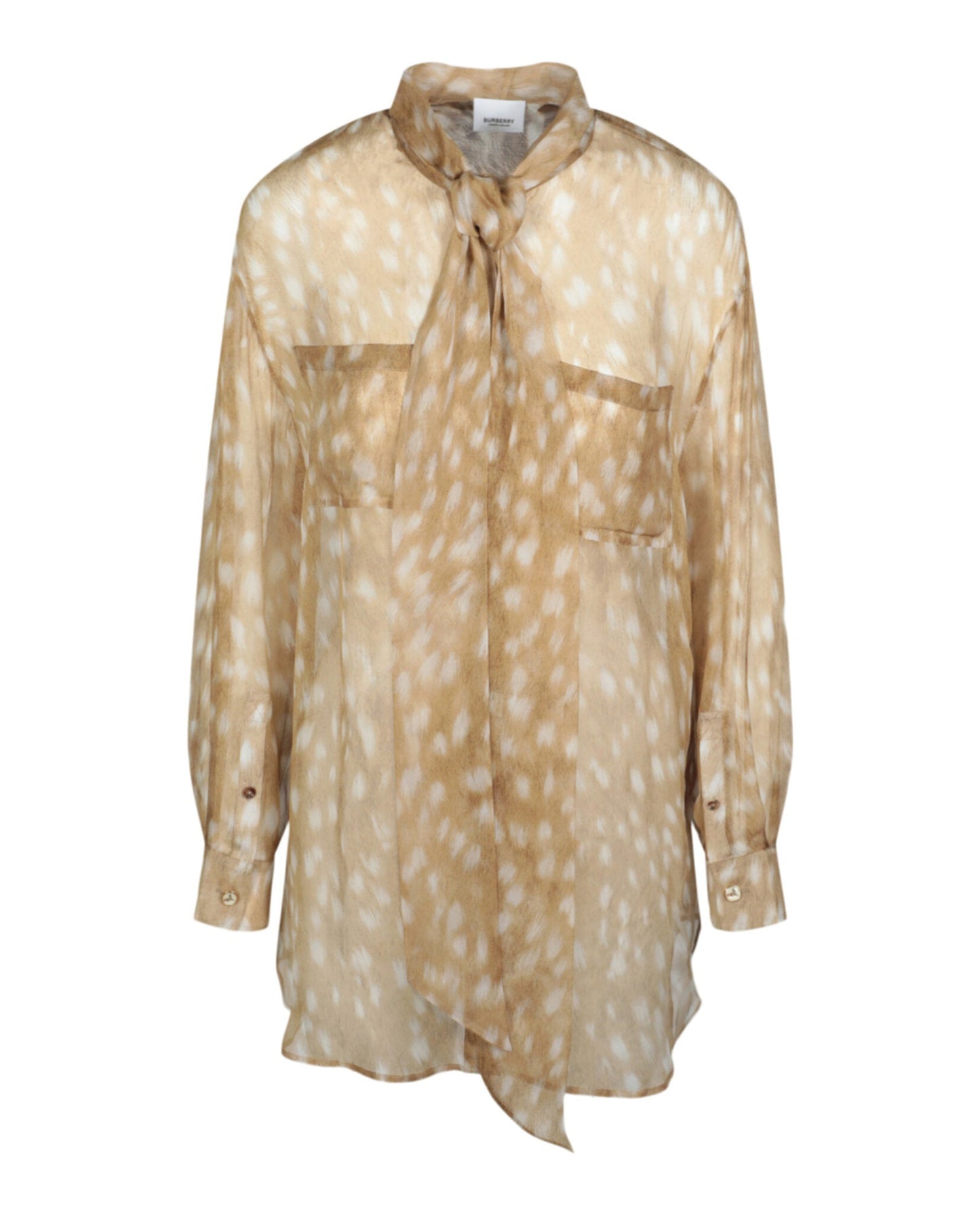 Burberry Womens Tied Deer-Printed Silk Blo