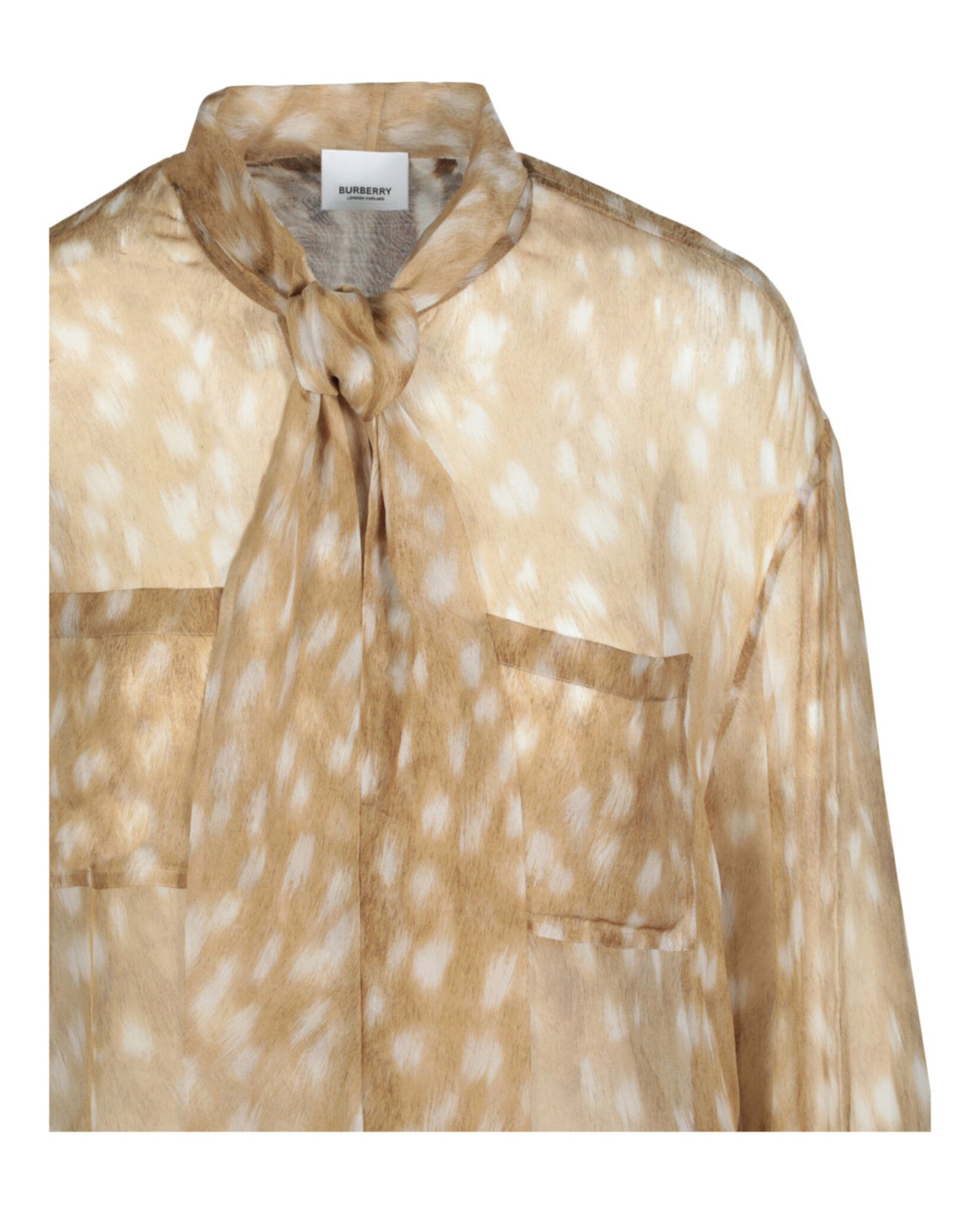 Burberry Womens Tied Deer-Printed Silk Blo