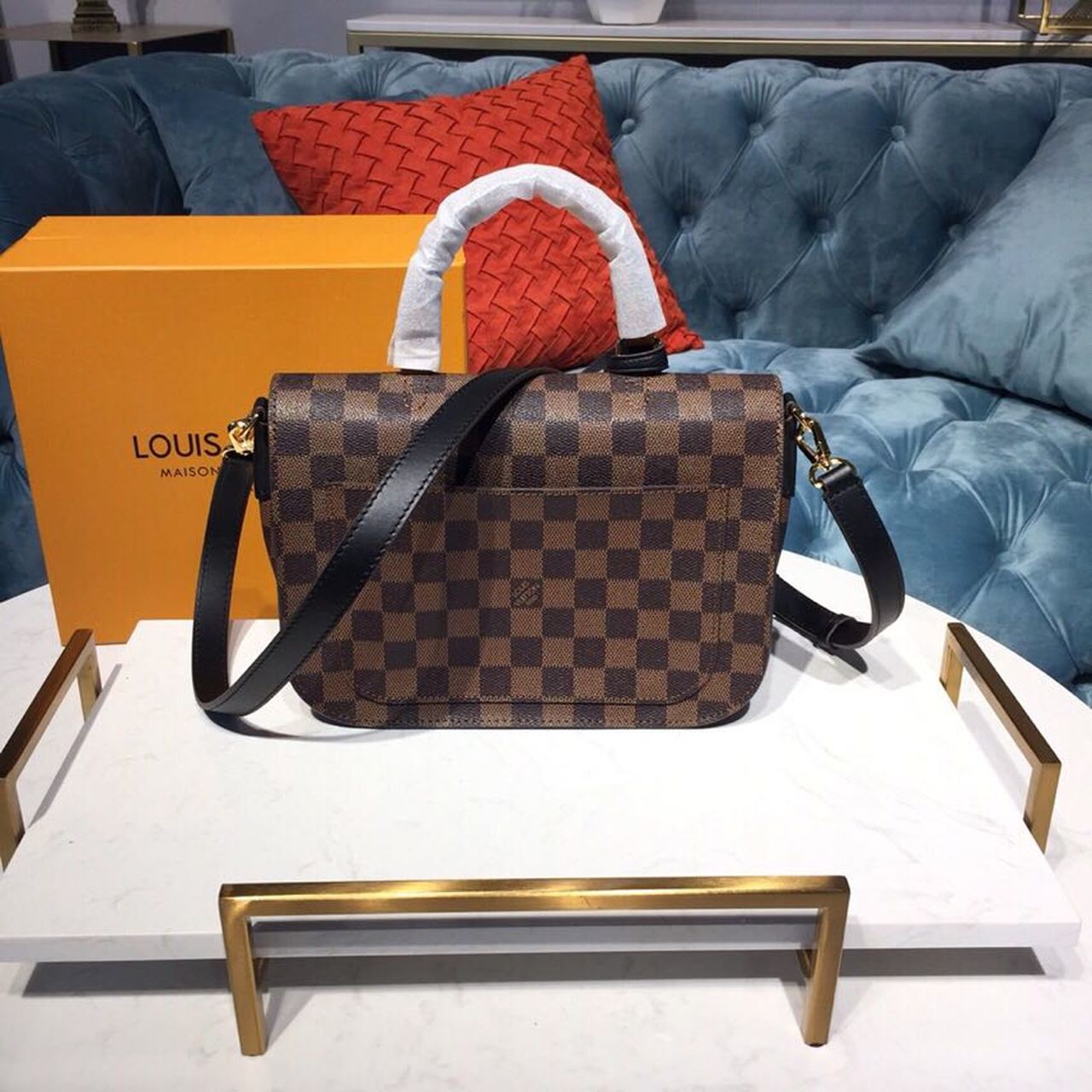 Top Quality Beaumarchais Damier Ebene Black For Women, WoHandbag, Shoulder And Crossbody Bags 9.8in/25cm Top Quality N40146