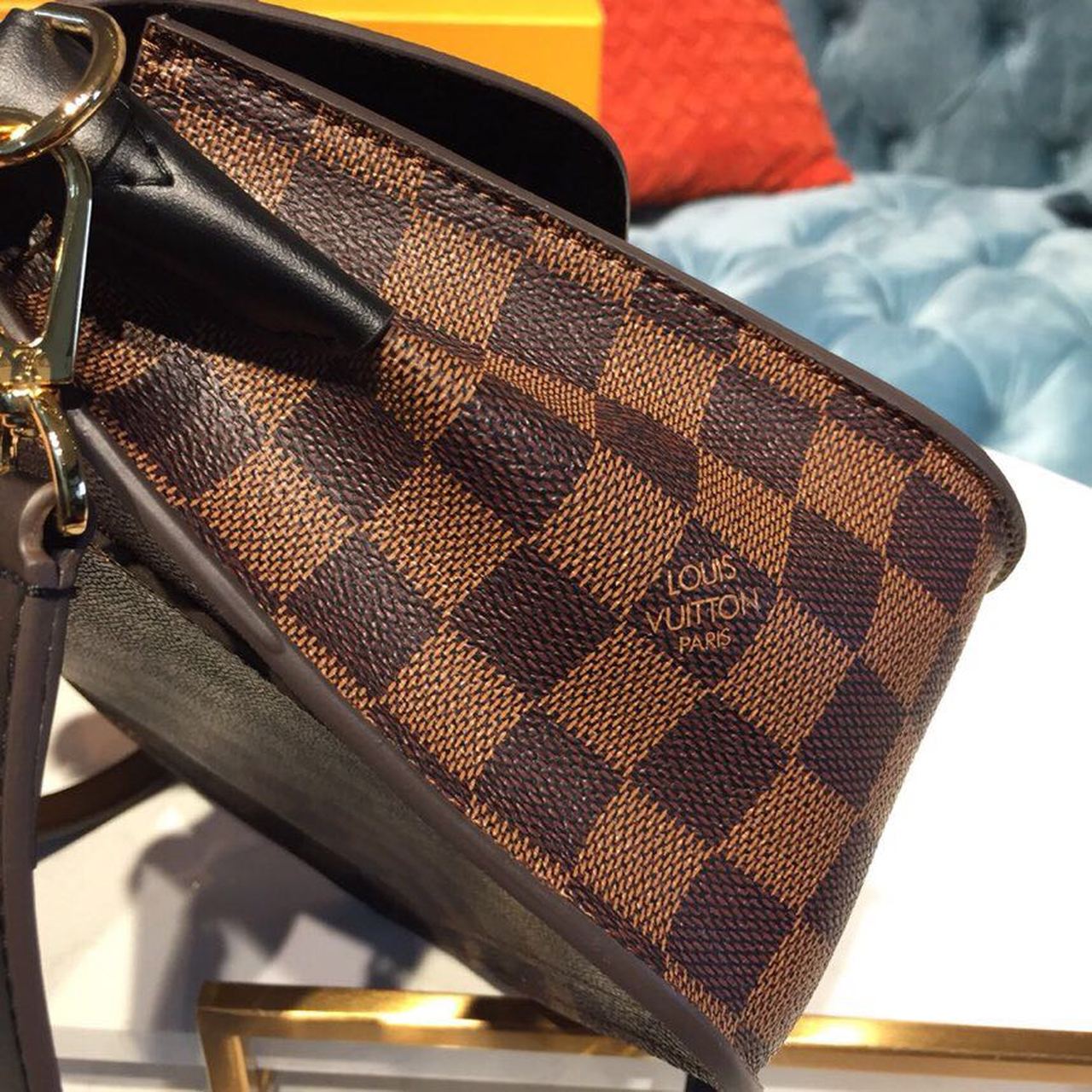 Top Quality Beaumarchais Damier Ebene Black For Women, WoHandbag, Shoulder And Crossbody Bags 9.8in/25cm Top Quality N40146