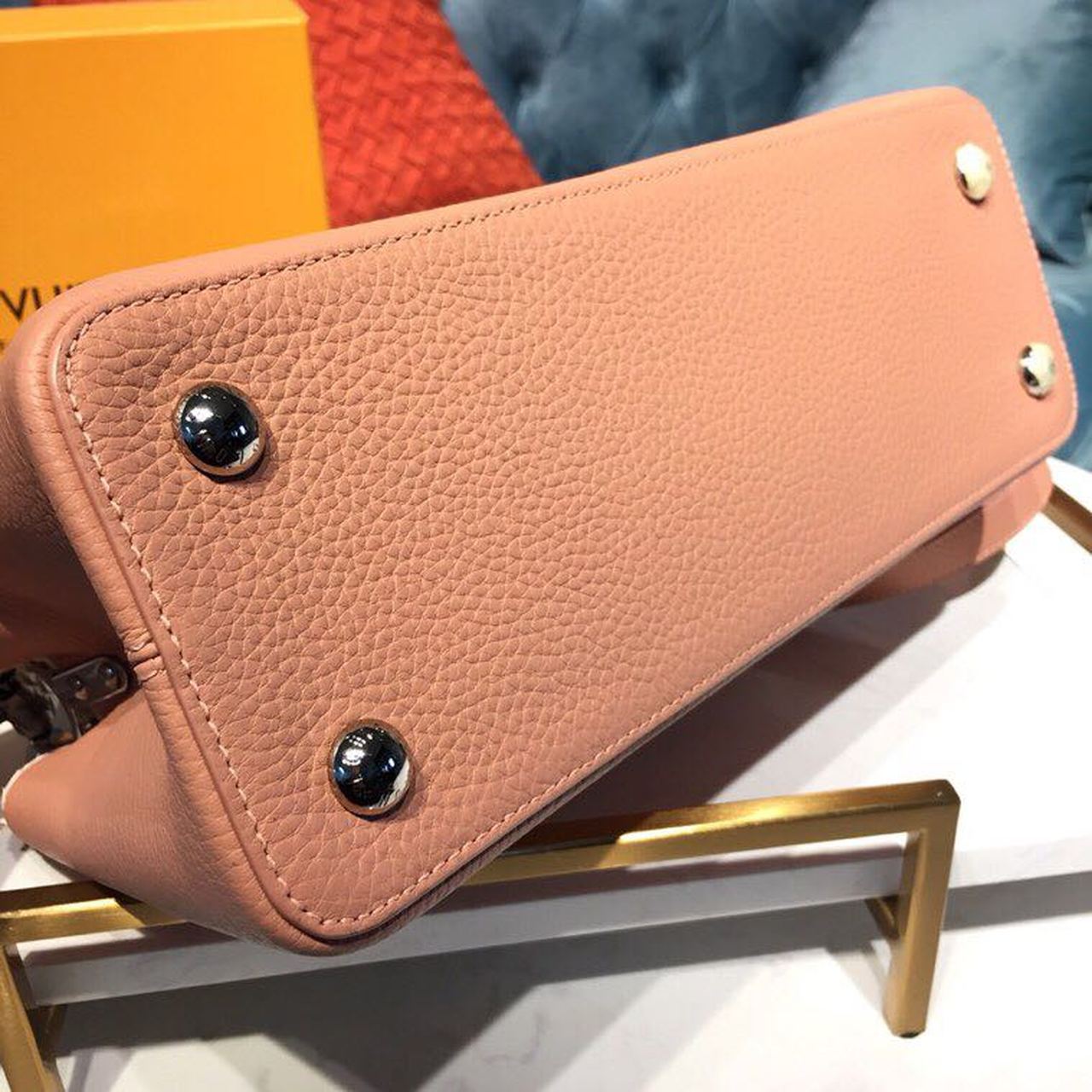 Top Quality Capucines PM Taurillon And Python Magnolia Pink For Women,  Shoulder And Crossbody Bags 10.4in/27cm Top Quality